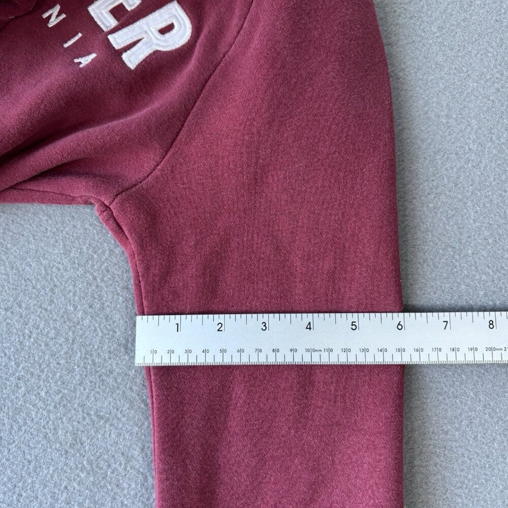 Y2K Hollister Hoodie XS Burgundy Pullover Sweatshirt USA California Embroidered - Picture 11 of 16